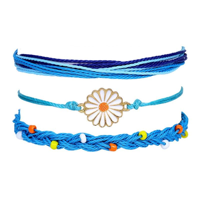 Bracelet Friendship Daisy Hand Made Anklet Flower Pendant Girls Gifts Kids Decor