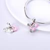 Copper Pink Cute Pet Bow Shiny Zircon Beads Suitable For Panoriginal Bracelet Diy Jewelry Birthday Gift Anniversary