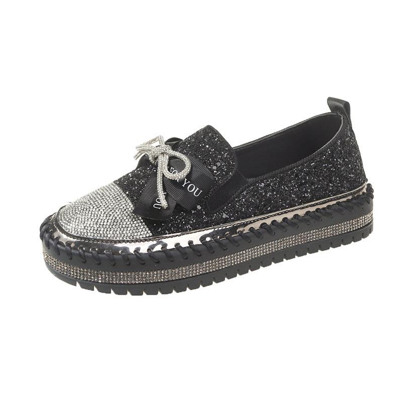Single Shoe Female 2025 New Casual Bow Student Shoes Large Size
