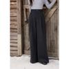 Women's High-Waist Wide-Leg Wool Blend Casual Pants