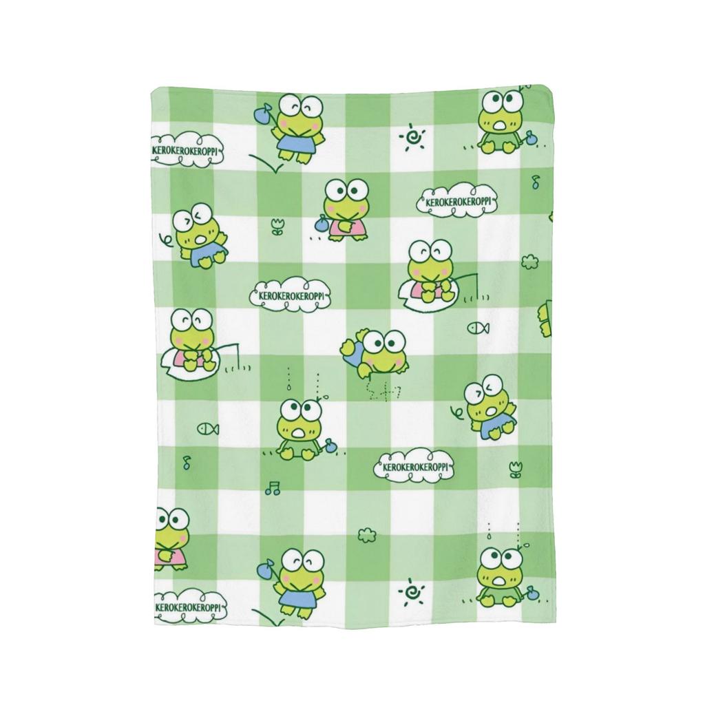 Keroppi Flannel Blankets Anime  Fashion Throw Blankets for Home 125*100cm Bedspread,