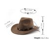 Western Suede Upturned Edge Western Cowboy Hat Men's and Women's Outdoor Travel Hat Rolled Brim Ethnic Style Top Hat Felt Hat