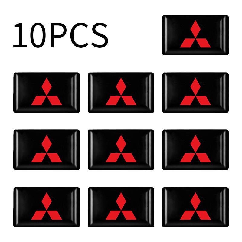 

10Pcs Car Styling 3D Epoxy Car Stickers Decal Decoration for Mitsubishi Outlander Lancer 9 10 EX Pajero L200 ASX Car Accessories