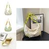 Nylon Zipper Closure Duffle Bag For Women With Wrinkled Shoulder Straps And Letter Prints