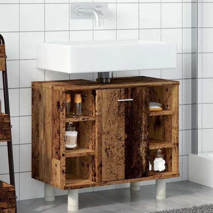 VidaXL Bathroom Cabinet Old Wood 60x32x53.5 Cm, Bathroom Furniture, Bathroom Sink, Cabinet of 856144