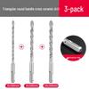 Triangle Tile Ceramic & Concrete Alloy Twist Drill Bit with Cross Round Shank
