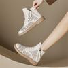 Fashion GKTINOO Women's Boots Sneakers Hollow Out Fashion Genuine Leather Shoes For Women 2025 New Spring Breathable Flat Ankle Boots