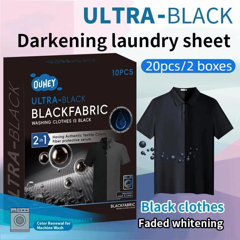 30Pcs Black Clothing Color Restorer Sheet Cotton Linen T-Shirts Laundry Tablet Restore Black Laundry Paper For Washing Machine