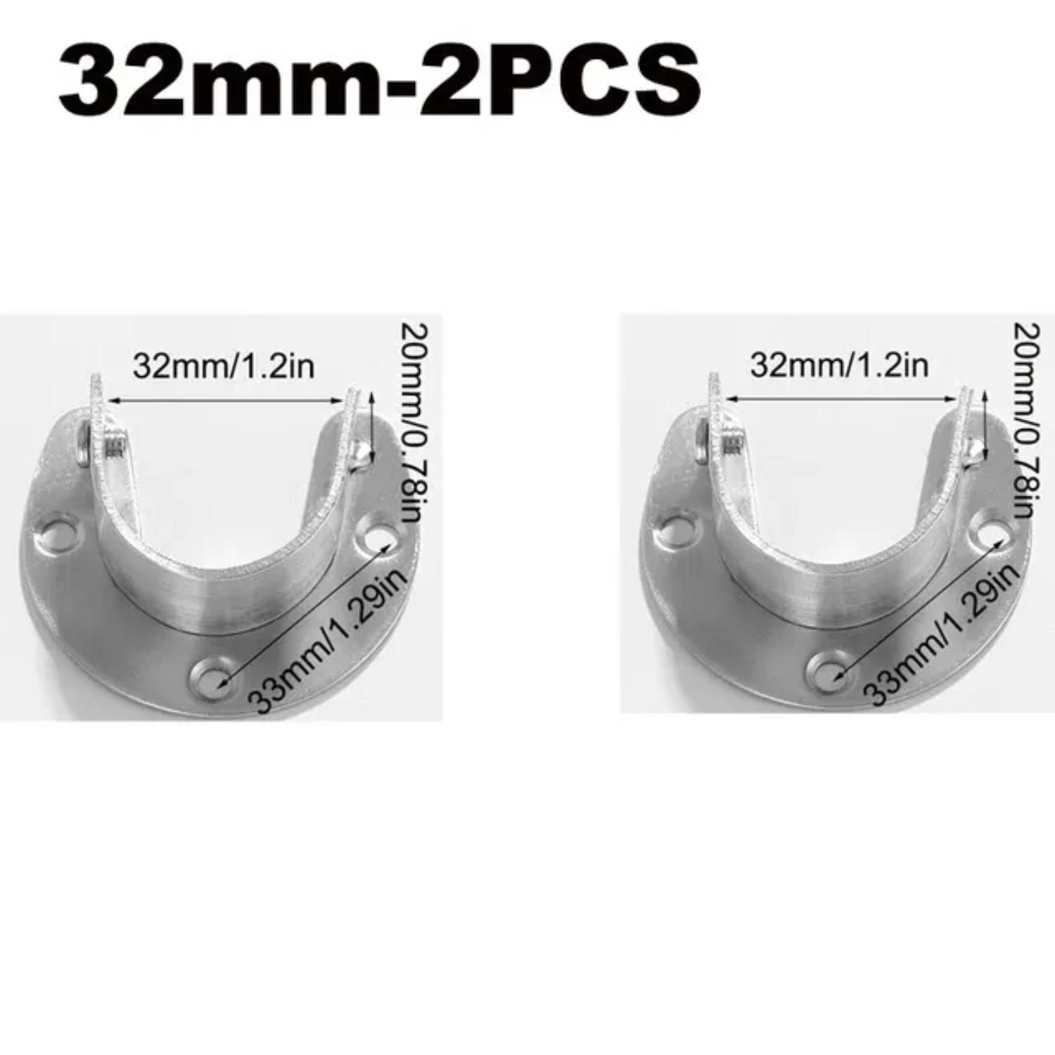 

Новый фланец из нержавеющей стали 304 для сиденья, вешалки для одежды, крепежные элементы, аксессуары для карниза для штор, крючок для трубки, фиксированный опорный кронштейн