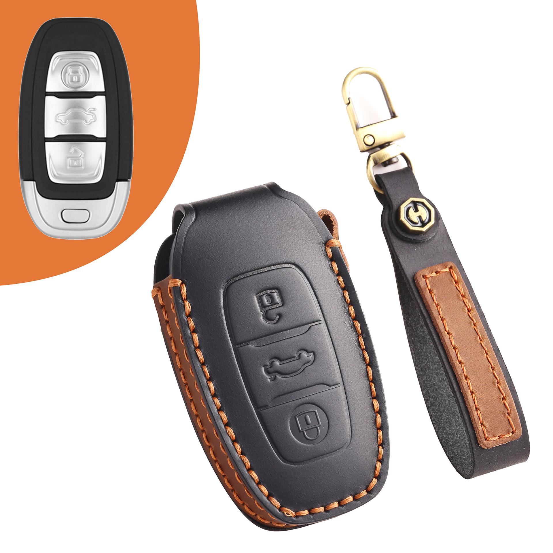 

Applicable to Hongqi h5 key cover H7 first layer real cowhide hs7 car protection case buckle old handmade high-end