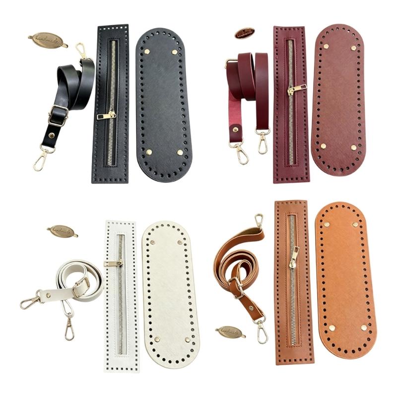 PU Bag Accessories Set Crochet Bag Bottom Shaper Pads Shoulder Strap For DIY Crafting And Fashionable Style Enhancement