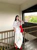 Women's Plus-Size Pure Cotton Long-Sleeve White T-Shirt - Trendy American Brand, High-Quality, Loose Fit, 2025 Autumn Collection