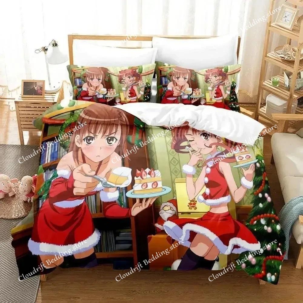 New Misaka Mikoto Bedding Set Single Twin Full Queen King Size Bed Set Adult Kid Bedroom Duvet cover Sets 3D Anime Bed Sheet Set