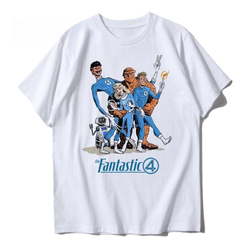 

2026 New Fantastic Four Sprout Fantastic Four Print Fashion Men s Casual Crew Neck Loose Short Sleeve T-Shirt 4XL