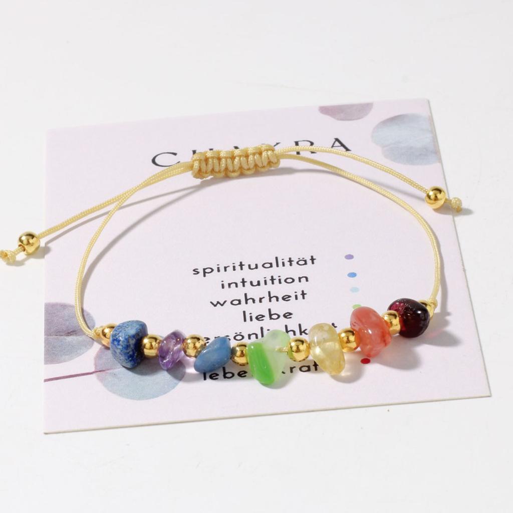7 Chakra Healing Crystal Bracelet, Om Symbol Natural Stone Beaded Bracelet for Meditatio