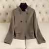 Women's Stand-Collar Double-Breasted Wool Coat