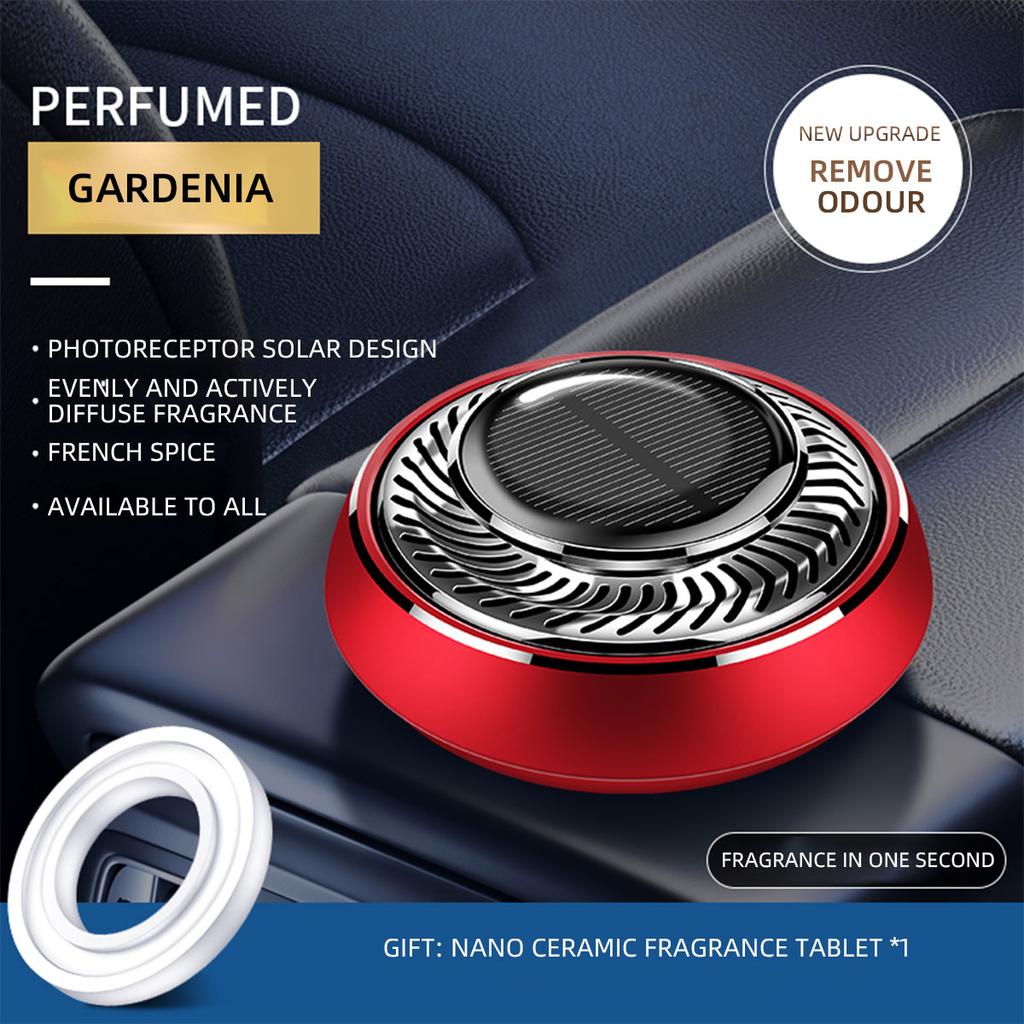 1pcs Solar Aromatherapy Car Interior Air Freshener Center Console Decoration Rotatable Rotation Fragrance Ornament Air Freshener