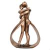 Resin Couple Figurine Tabletop Gilded Bronze Abstract Sculpture for Couples, Art