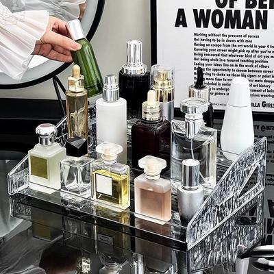 3-vrstvový priehľadný úložný box na kozmetiku Stojan na vystavenie rúžov a parfumov Stolový kozmetický regál Držiak na make-up