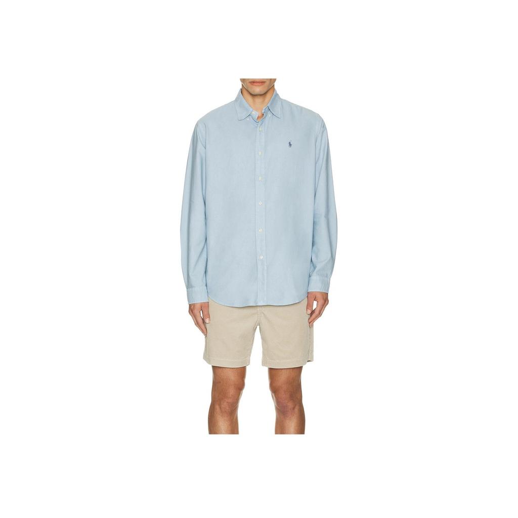 Polo Ralph Lauren Slim Fit Long Sleeve Shirt Men Shirts Light-Blue 710942743-006