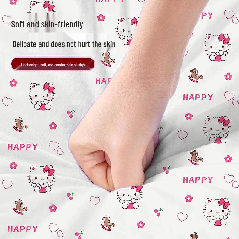 Kitty Disposable Double Bed Travel Bedding Set: 4-Piece Anti-Dirty Sheet, Quilt Cover & Sleeping Bag