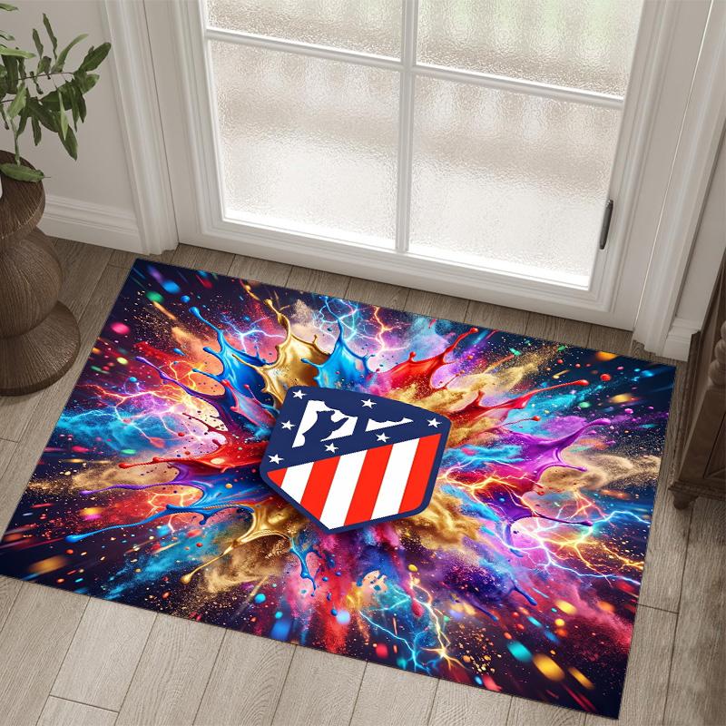 Design Atletico Madryt Kryształowy Aksamitny Dywan Przytulny Nie?Antypoślizgowy Dywan Wzorzysty Do Sypialni Salonu Przedpokoju