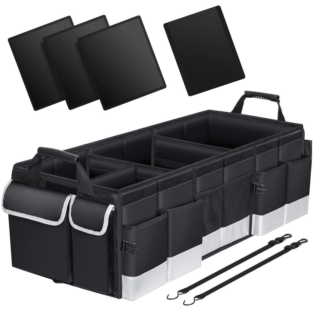 Oasser Trunk Car Storage 95L Large with Car Black Box, Box, Capacity, Insulated, Foldable, Lid, Trunk/Luggage Storage,