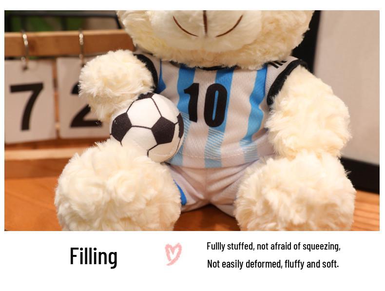 World Cup Football Teddy Bear Plush Doll - Cute Children's Gift Ornament Toy