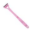 Rückenhaar-Trimmer Manuelles Rasieren Ergonomischer Langer Griff Rückenhaar-Entferner mit 8 Trimmerköpfen für Männer Rosa