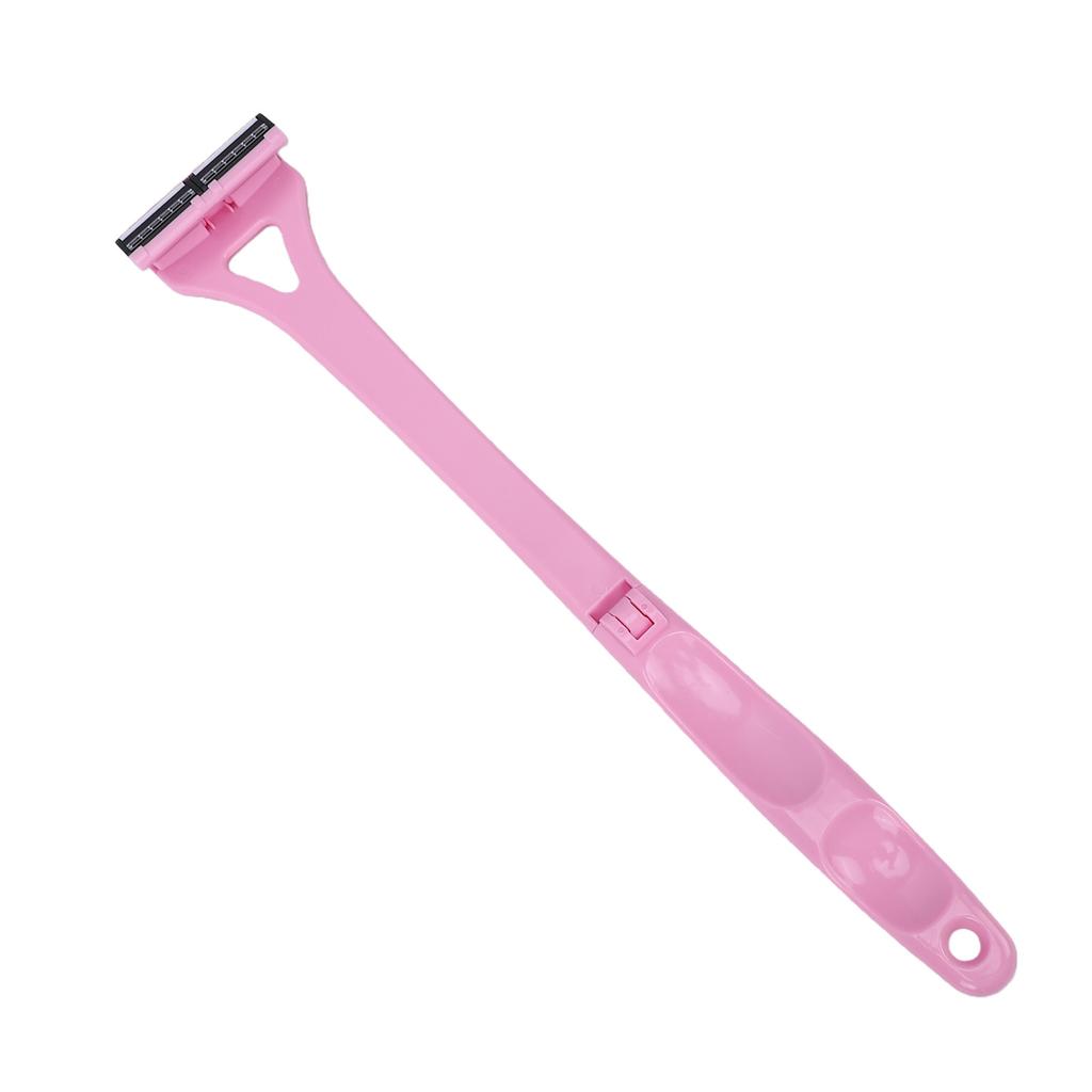 Rückenhaar-Trimmer Manuelles Rasieren Ergonomischer Langer Griff Rückenhaar-Entferner mit 8 Trimmerköpfen für Männer Rosa