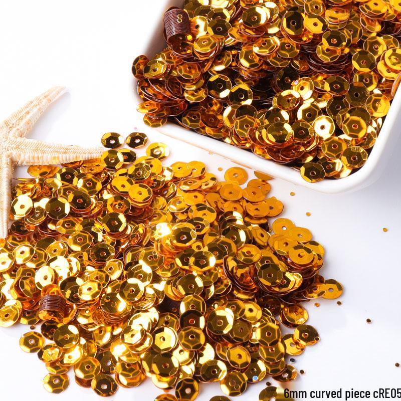 6mm Iridescent Silver Sequins: Laser Embossed Curved Pieces for DIY Embroidery, Wedding Dress Accessories, and Craft Ornaments.