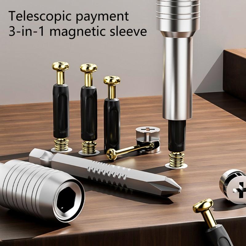 Hexagonal Strong Magnetic Socket Screwdriver Head Connecting Rod Telescopic Crossing Screwdriver Head Telescopic Socket Wre