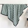 European and American new printed light luxury letter B scarf 91cm large square scarf twill silk headscarf versatile shawl women