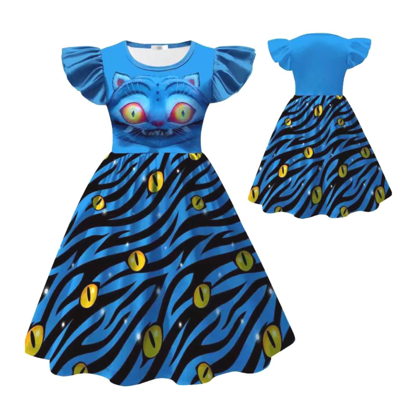

K-POP: Witch Hunters Messenger Cat Print, Medium to Large Girls Princess Dress Dress 110