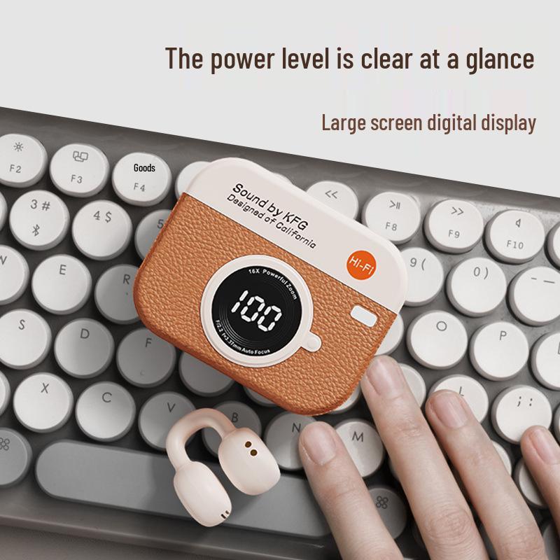 Leather Grain Q87 Bluetooth Earbuds: Retro Design with Super Long Battery Life for Active Use