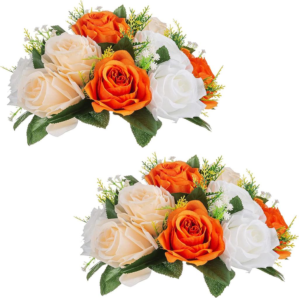 Silk Flowers Bouquet Artificial Roses Table Centerpieces Weddings Decoration Flower Balls for Reception Event