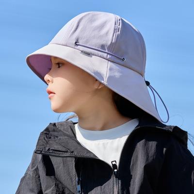 Summer Ice Silk Children'S Sunshade Basin Hat Sunscreen Bucket Hat Outdoor Boys And Girls Mountaineering Hat Thin Sun Hat