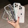 Transparent Soft Color Bumper Cover for iPhone 16 15 14 Plus 13 12 11 Pro Max For Magsafe Wireless Charge Magnetic Clear Cover