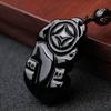 Natural Black Obsidian Pixiu Pendant Men's Necklace Women's Crystal Pendant Buddhist Bead Jewelry
