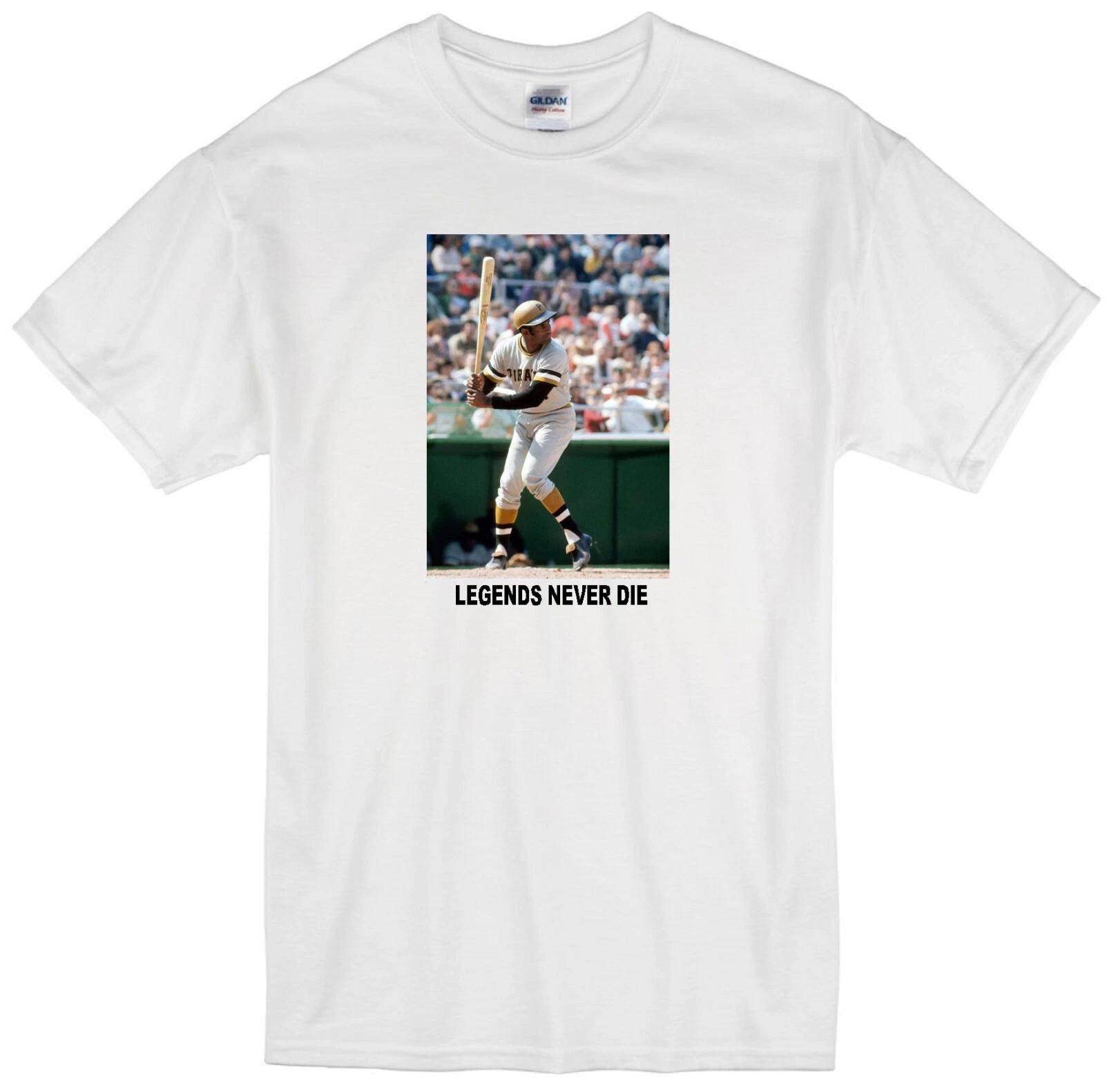 ROBERTO CLEMENTE LEGEND PITTSBURGH PIRATES BASEBALL WHITE T-shirt JERSEY XL