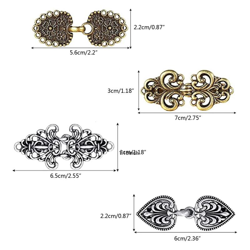 4 Pieces Vintage Sweater Clips Cardigan Clip Shawl Clips Retro Cloak Sweater Clips Antique Swirl Collar Clip Clasps