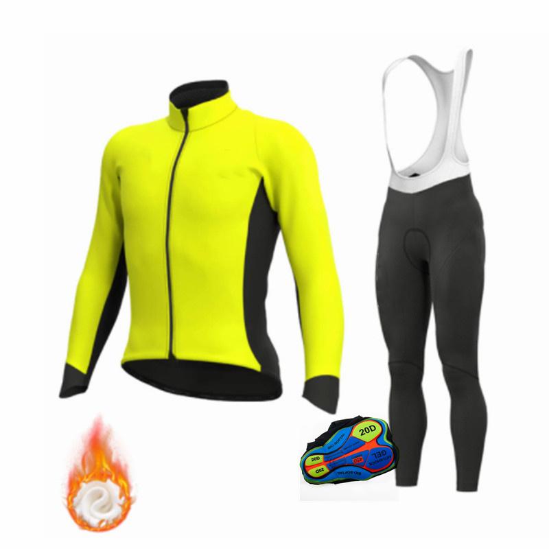 2026 Winter Warm Cycling Clothing Set  MTB Suits Long Pants with 20D Gel Bike Clothing Men Thermal Fleece Bicycle Uniform Cycling Sets