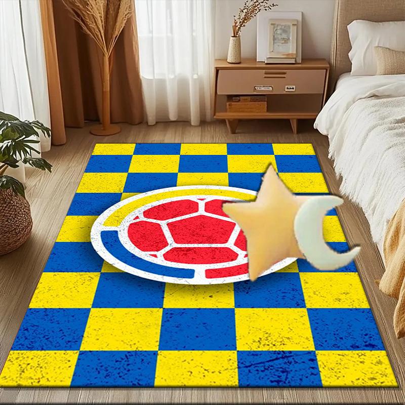 Colombian Soccer Federation Rug Game Carpet, Floor Mat for Bedroom Living Room Entryway Rug, Home Decor Idea Gift for Christmas Birthday
