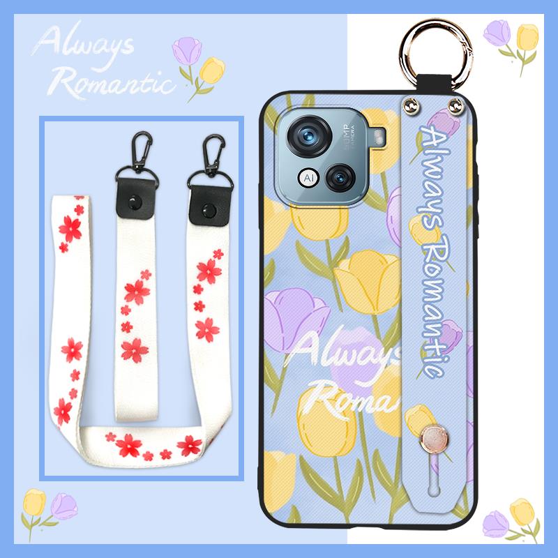 Soft case Wrist Strap Phone Case For Blackview Oscal C80 Shockproof Anti-dust Oil Painting Wristband Durable Kickstand