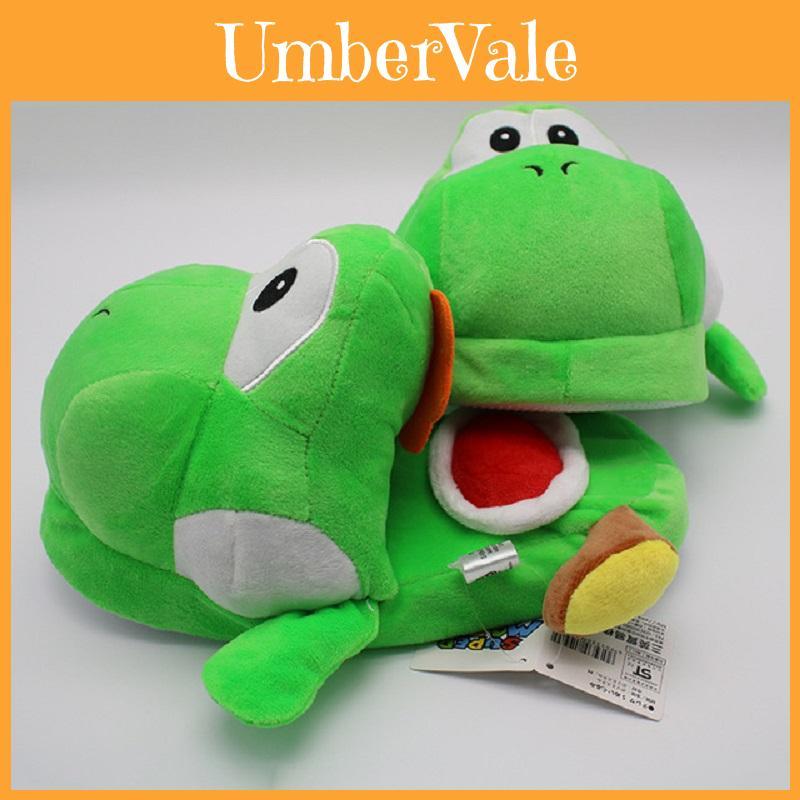 Útulné a pohodlné plyšové pantofle s motivem Yoshiho z Nintendo Super Mario Bros. pro dospělé