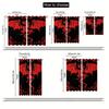 2pcs Bohemian Exotic Dragon Print Curtains - Black with Red & White Dragon Design   Light Filtering Polyester   Rod Pocket for Eas
