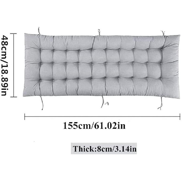 61inch Sun Lounger Chair Cushions, Sundlight Patio Cushions Chaise Outdoor Mattress Recliner Quilted Thick Padded Seat Cushion Reclining Chair