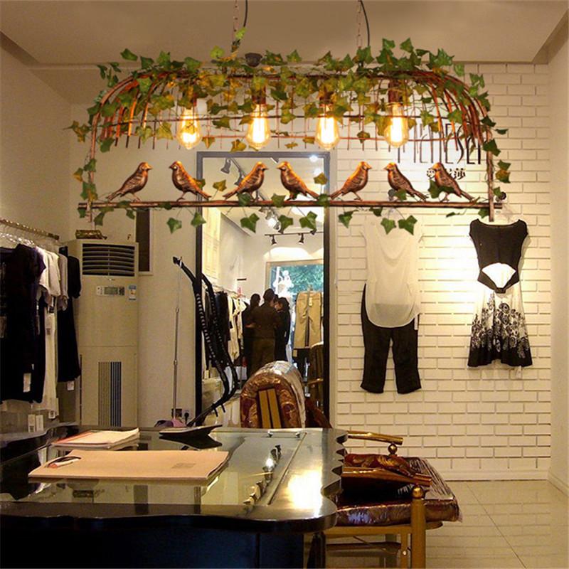 Retro Industrial Floral Birdcage Pendant Light for Cafe, Bar, Tea Shop, Clothing Store, or Restaurant
