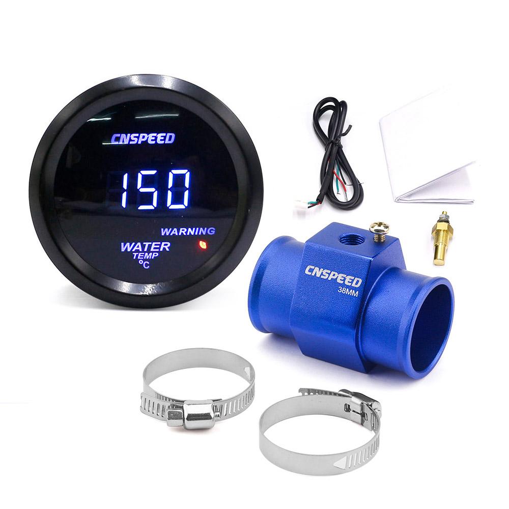 For Car 40-150 Celsius With 1/8npt Water Temp Gauge Meter Sensor & Adapter 2 '' 52mm Digital Led Water Temperature Gauge Meter