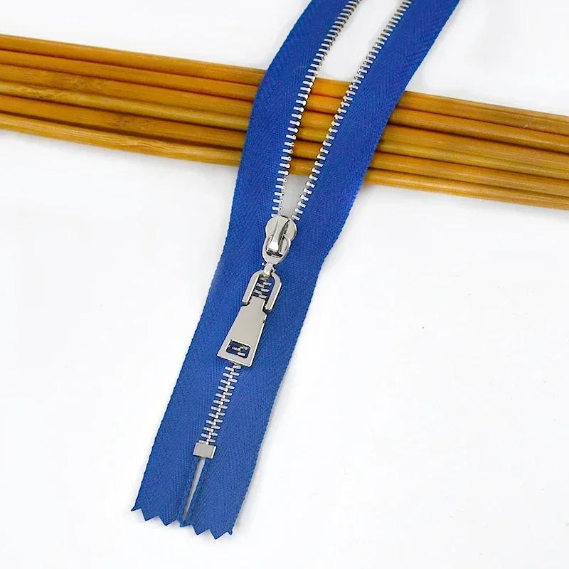 5Pcs Meetee 15/18/20/25/30cm 3# Metal Zippers Close-End Auto Lock Zips for Bag Garment Zip Closure Repair Sewing Accessories